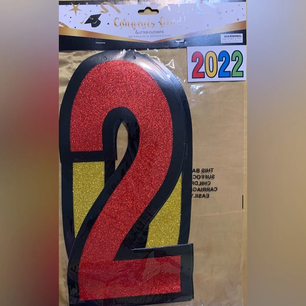 Glittery Number 2022 Decoration Great in Picture Frame.